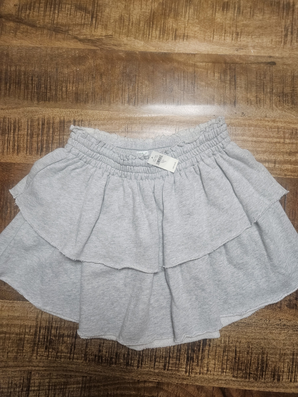 Aerie Light Gray Tiered Ruffle Casual Mini Skirt